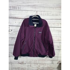 VTG Lands End Squall Jacket Men's Large Purple Nylon Fleece Lined Made in USA